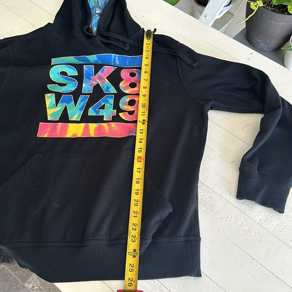 🐞Vintage West 49 60%cotton 40% polyester Y2K hoodie, multicolour n black youth L - Picture 7 of 9